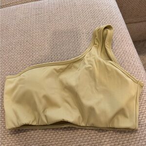 Aligning activewear one shoulder top in avocado green - never worn size medium
